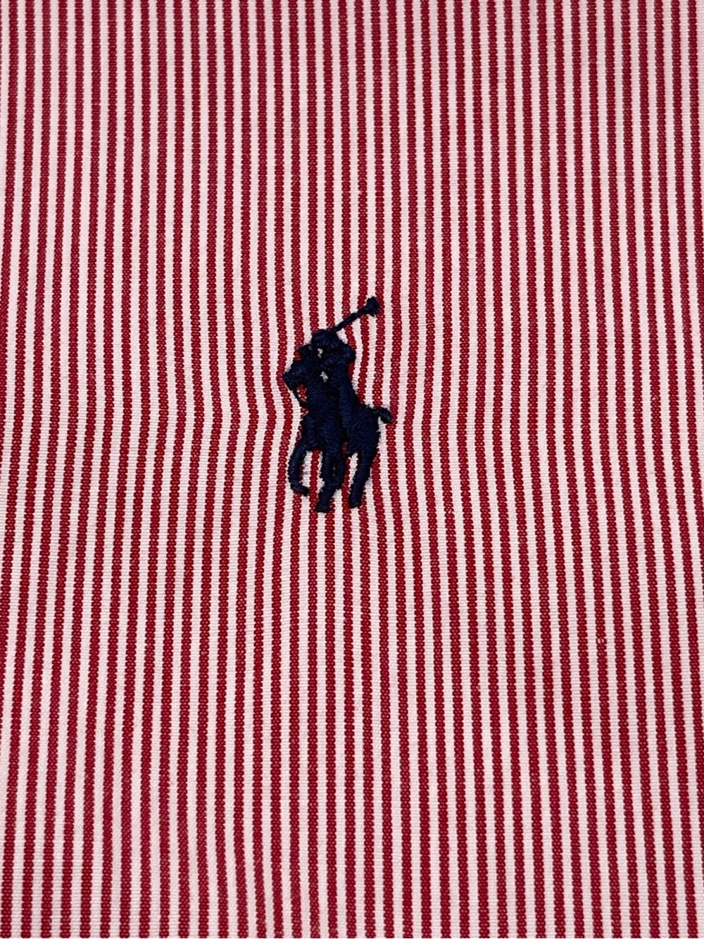 Ralph Lauren Mens Classic Red Pinstripe Button Down L/S Dress Shirt XL Preppy - Picture 6 of 10